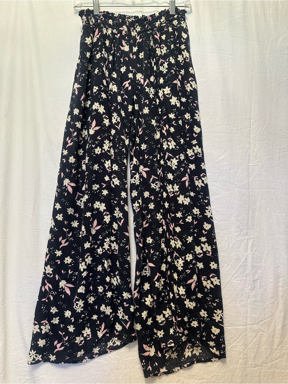 Billabong Floral Split Leg Palazzo Pants Small Boho Festival